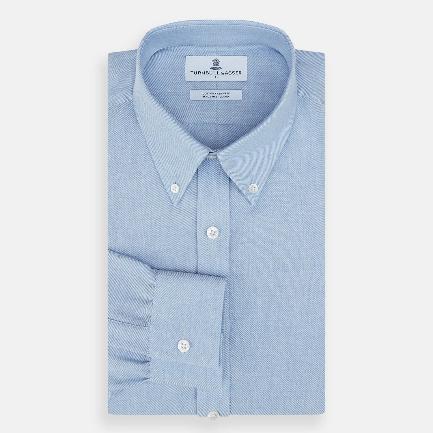 Pale Blue Cotton Cashmere Dorset Collar Richmond Shirt