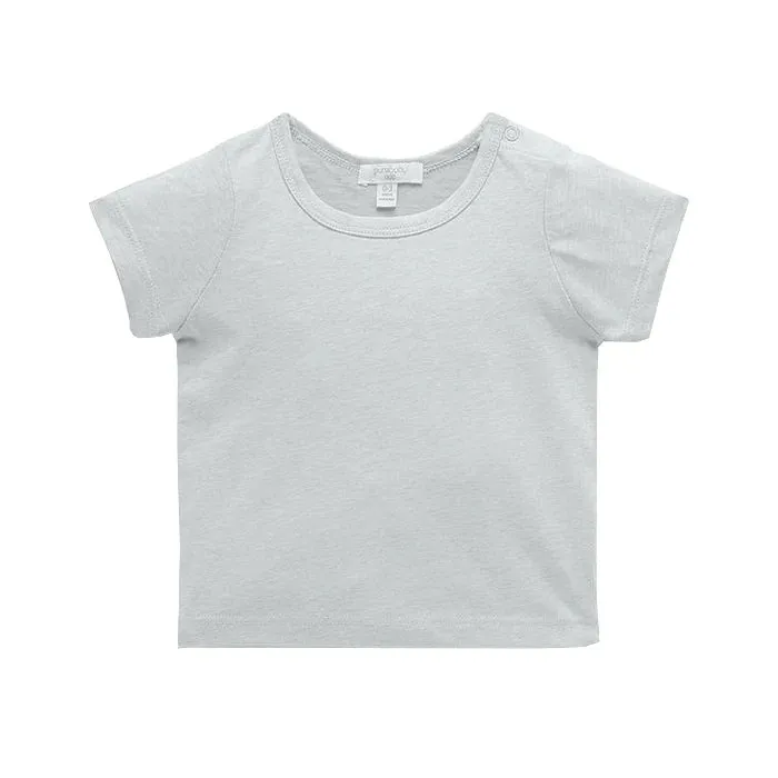 Purebaby Organic Essential Newborn Tee - Pale Grey Melange