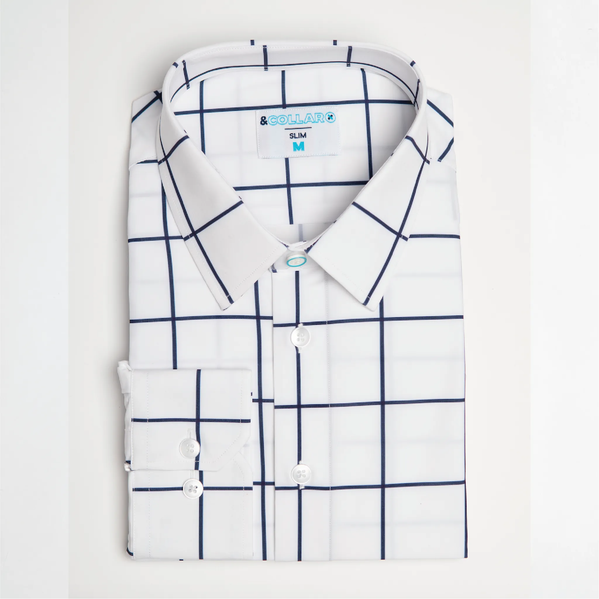 Range Shirt - White w/ Navy Windowpane