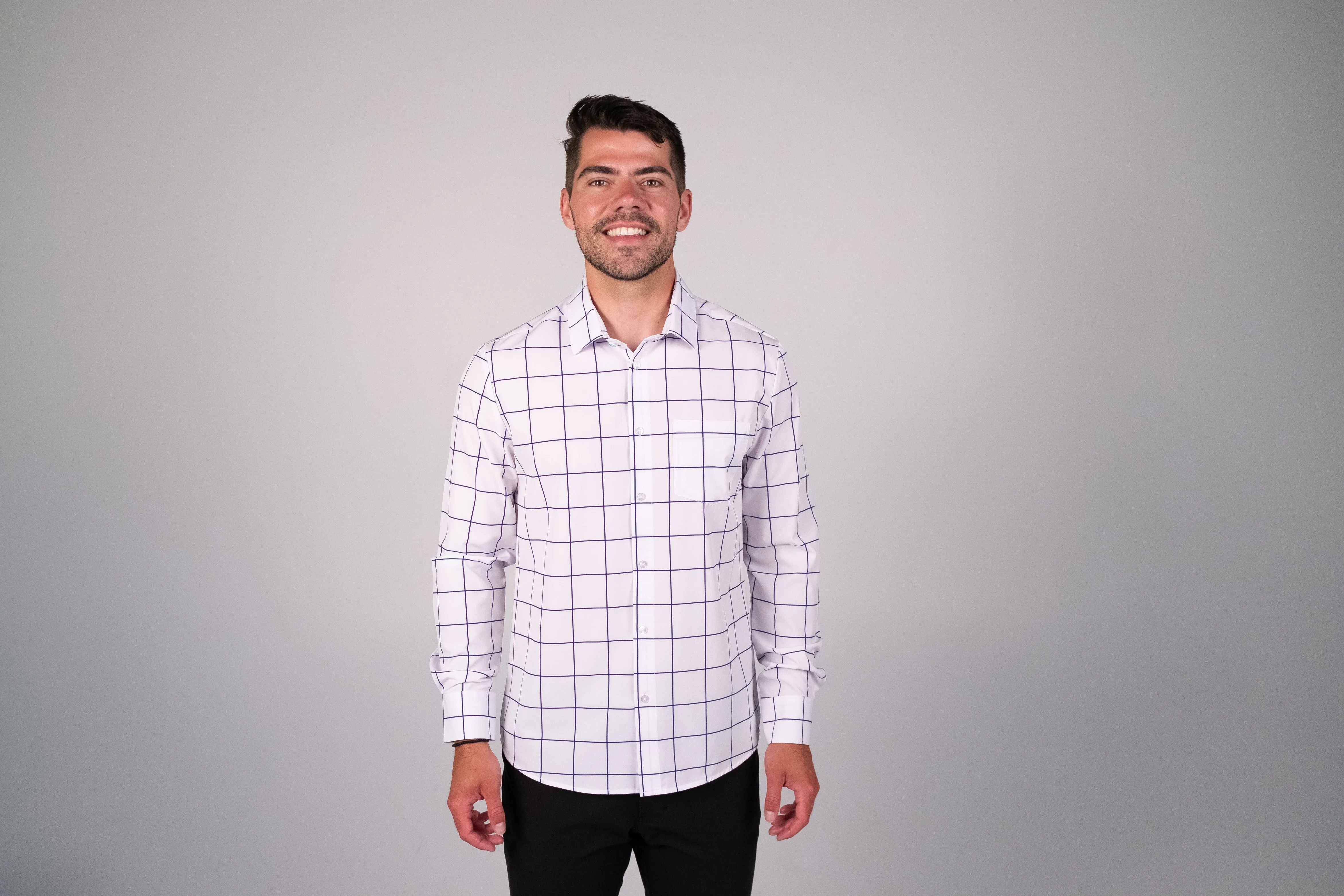 Range Shirt - White w/ Navy Windowpane