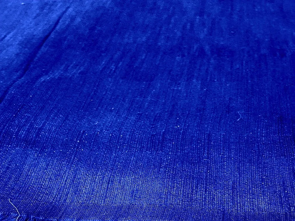 Royal Blue Plain Bangalore Raw Silk Fabric