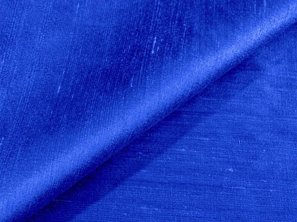 Royal Blue Plain Bangalore Raw Silk Fabric