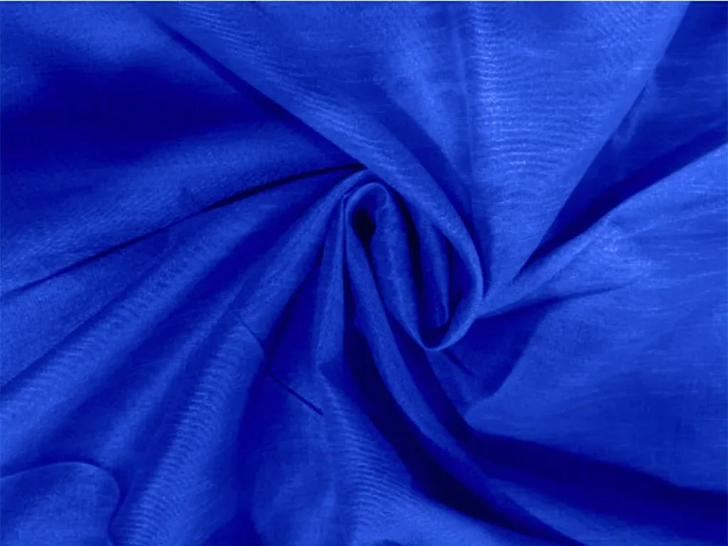 Royal Blue Plain Bangalore Raw Silk Fabric