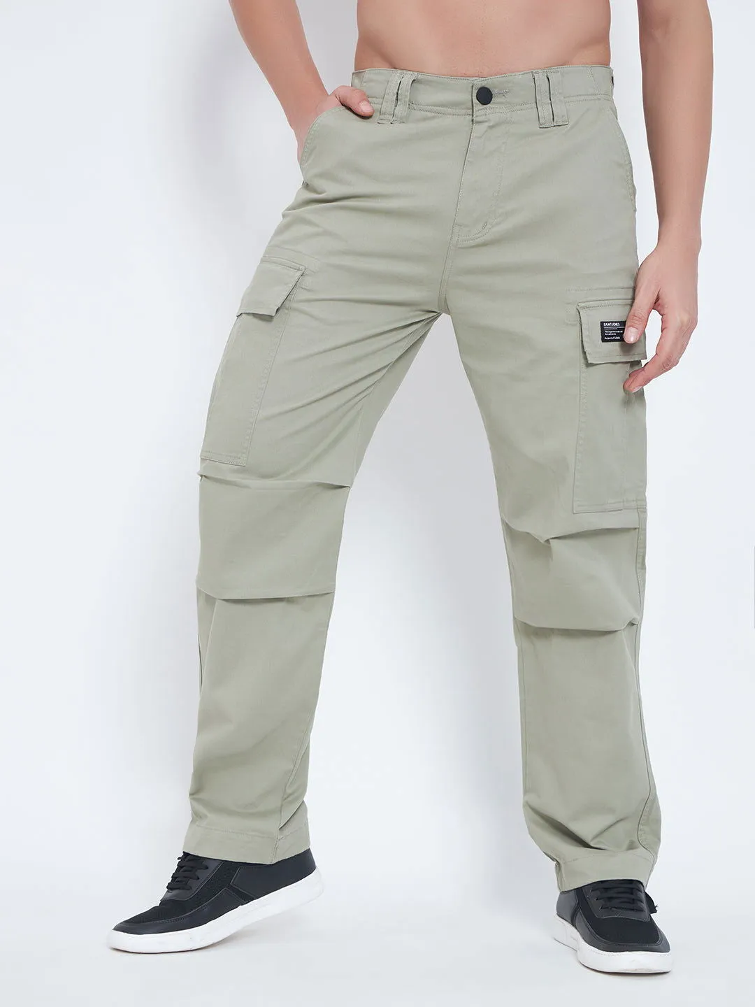 SAINTJONES-LIGHT GREEN BAGGY CARGO