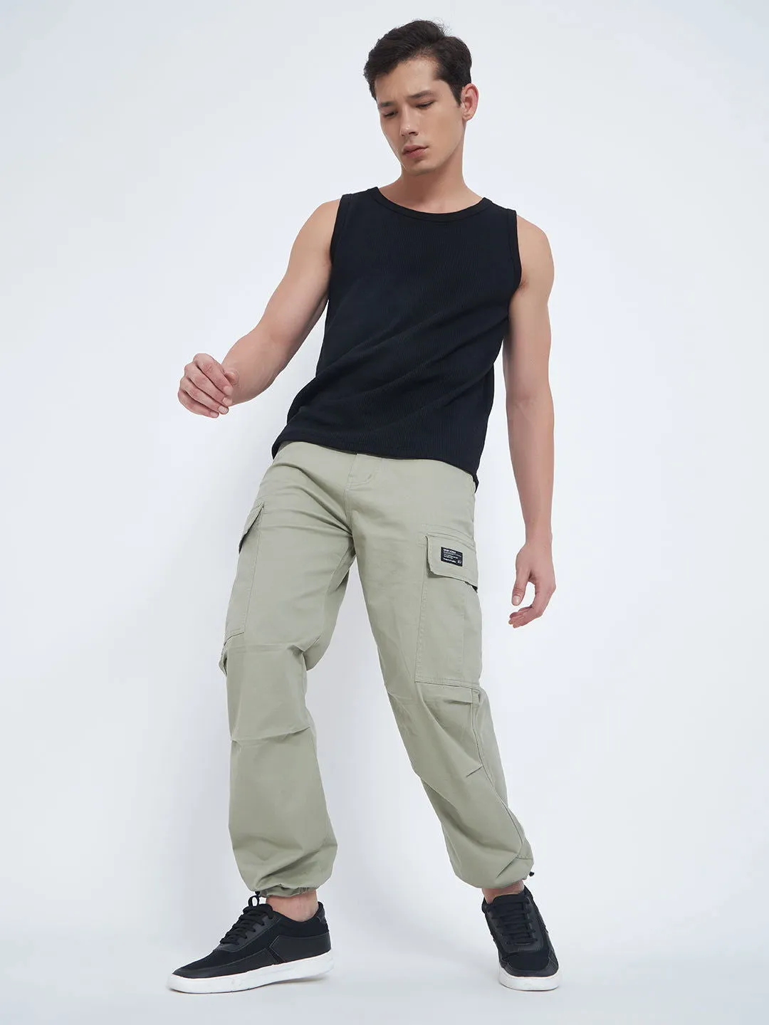 SAINTJONES-LIGHT GREEN BAGGY CARGO