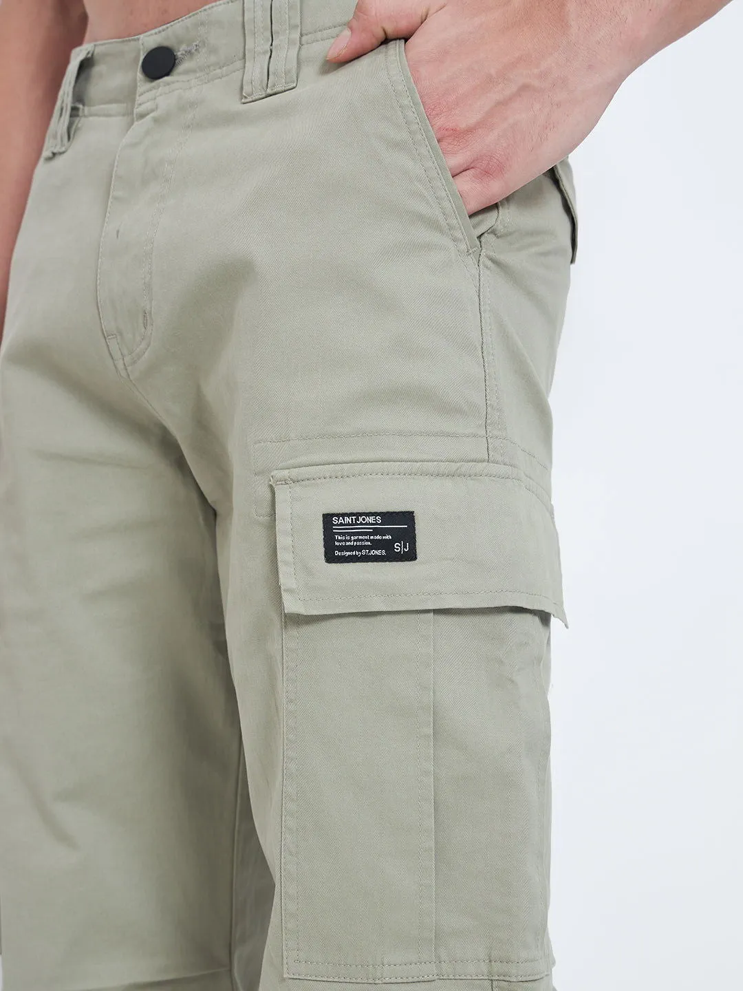 SAINTJONES-LIGHT GREEN BAGGY CARGO