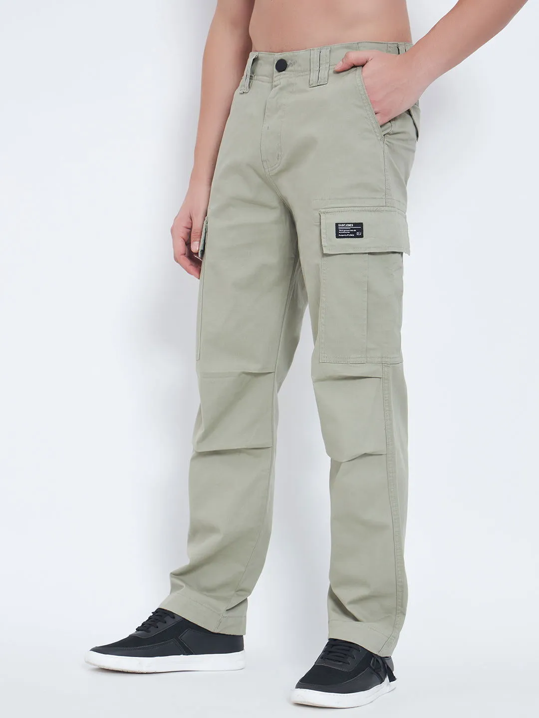 SAINTJONES-LIGHT GREEN BAGGY CARGO