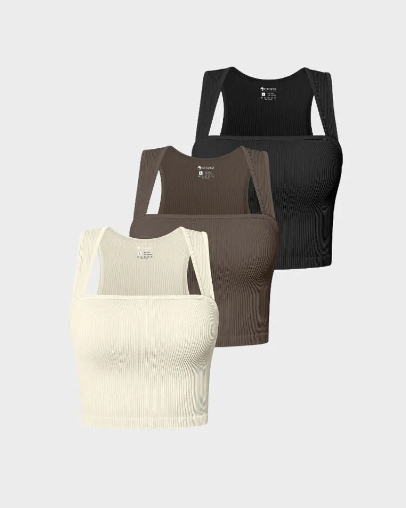 SheCurve® Basic Knit Crop Tank Tops