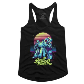 Street Fighter Synthwave Fighter Women's Racerback