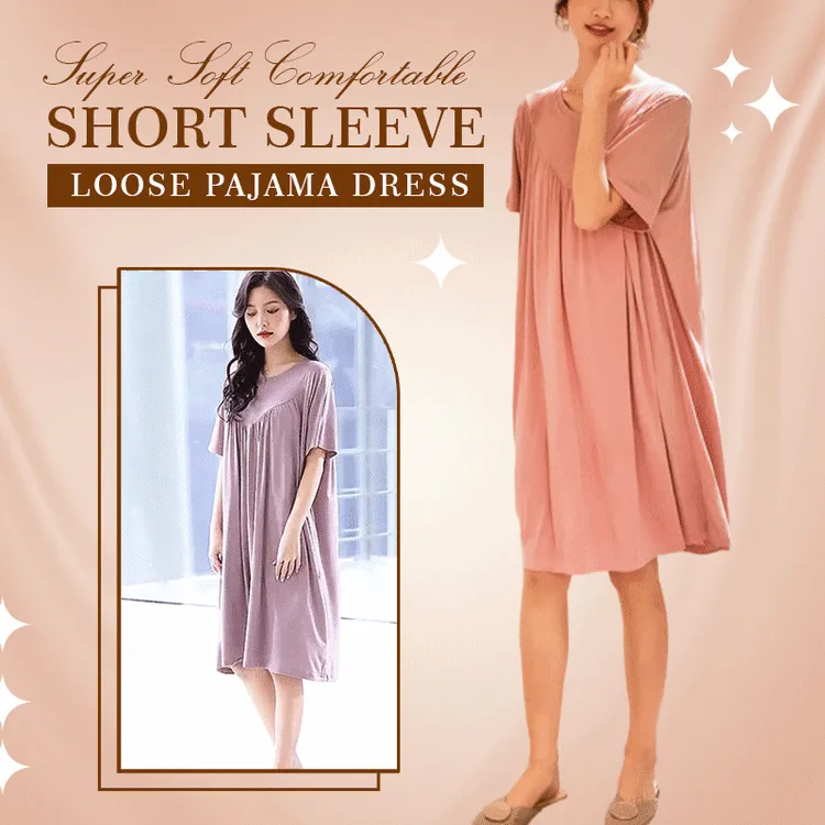 Super Soft Comfortable Short Sleeve Loose Pajama Dress