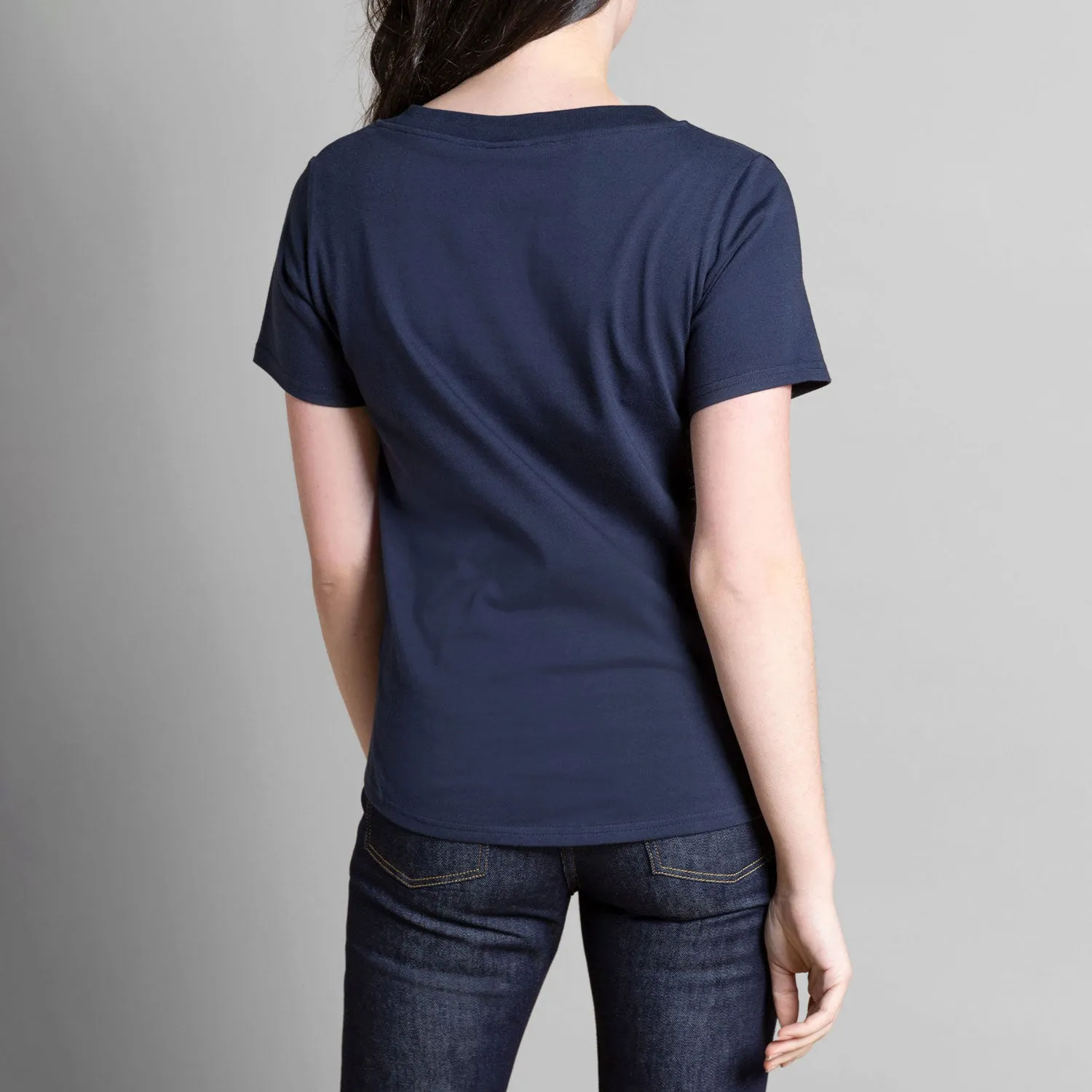 T-shirt Maelle col V bleu manches courtes