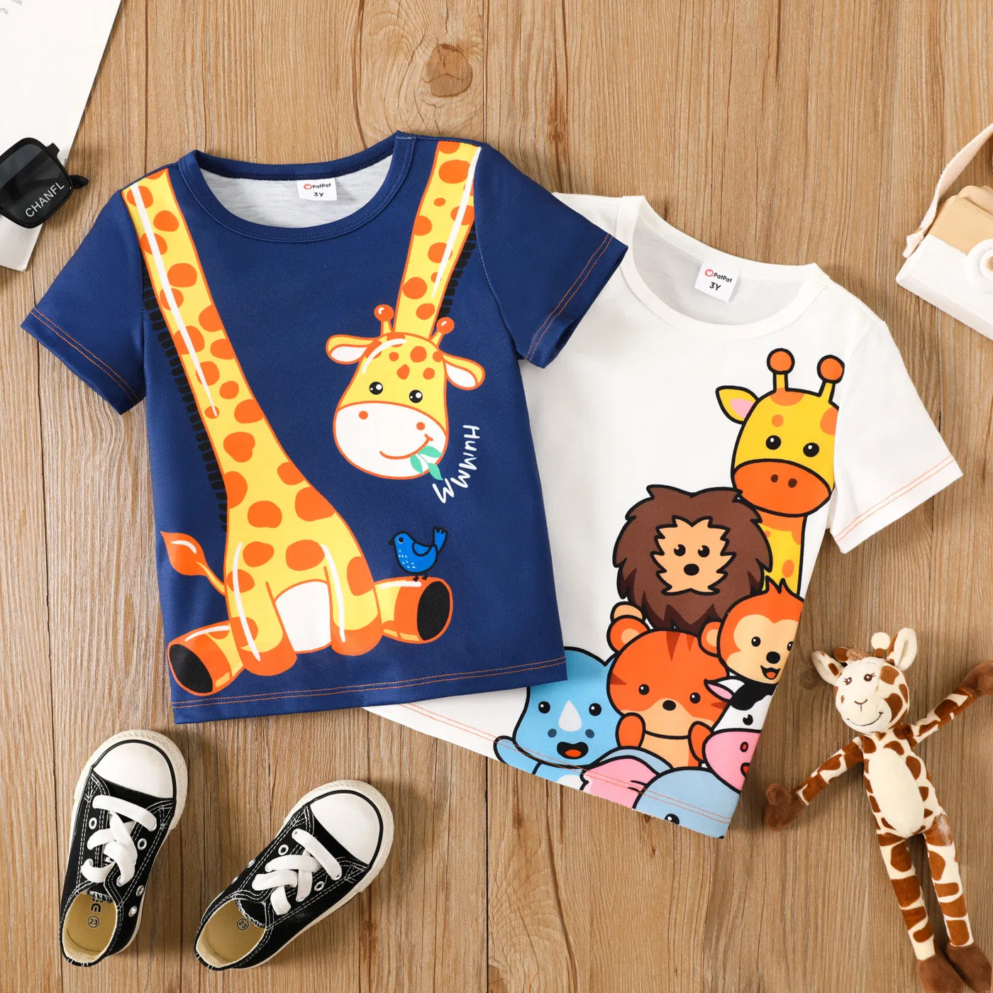 Toddler Boy Animal Giraffe Print Short-sleeve Tee