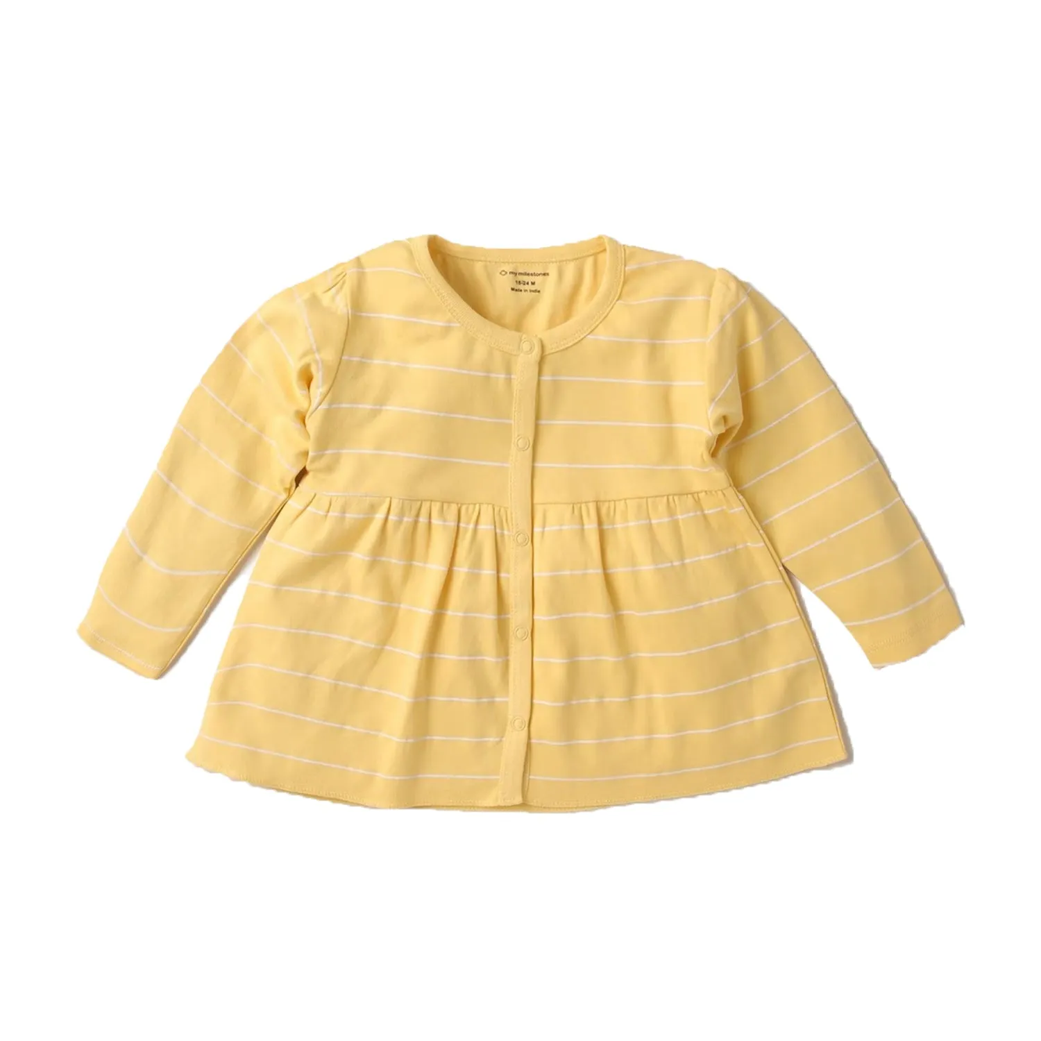 Top - Girls - Yoke Stripes - Yellow