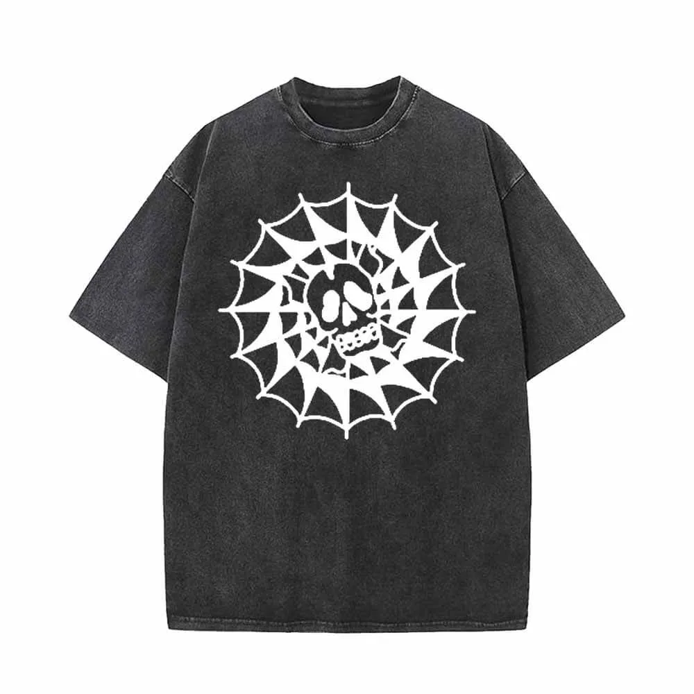 Trapped Skull Spider Web T-shirt