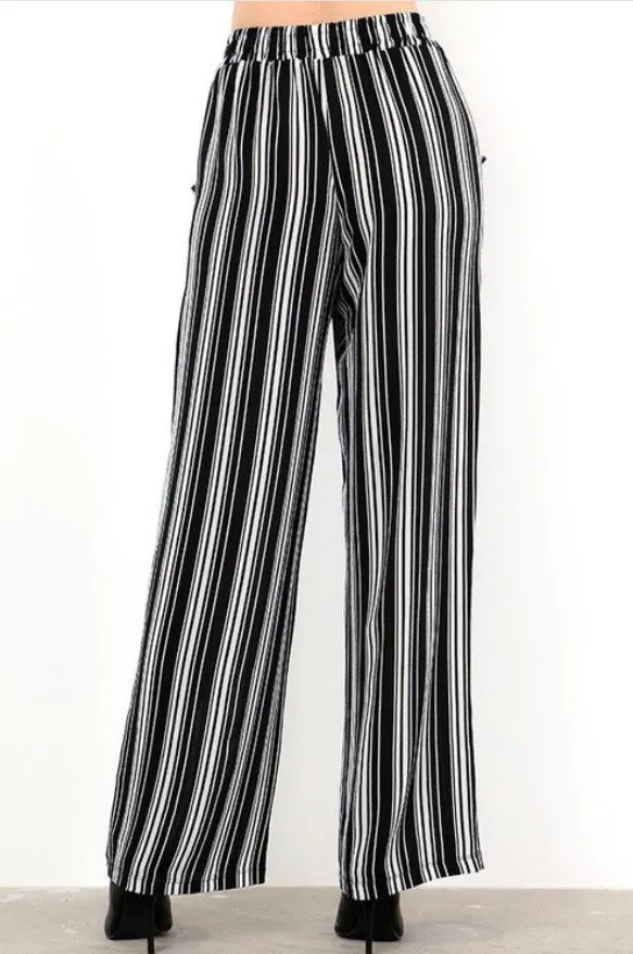 TWIN MARIAH STRIPPED CASUAL PANTS