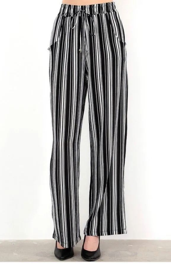 TWIN MARIAH STRIPPED CASUAL PANTS