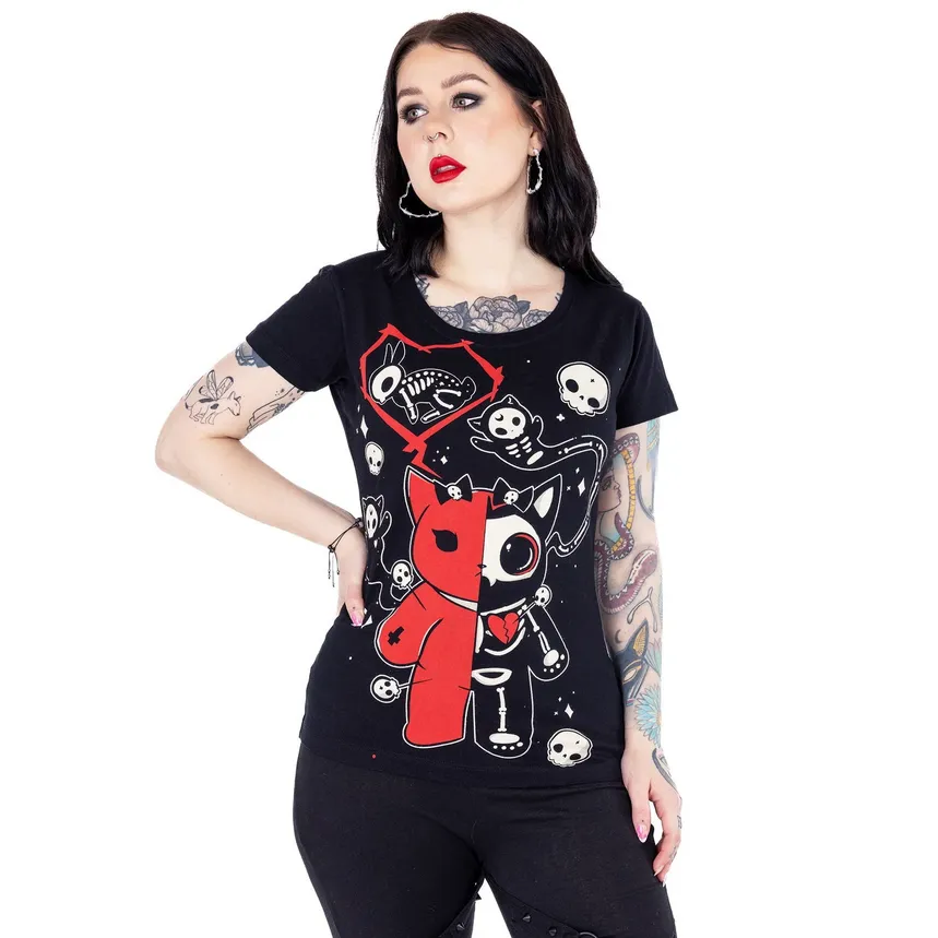 UNDEAD KITTY T SHIRT - BLACK