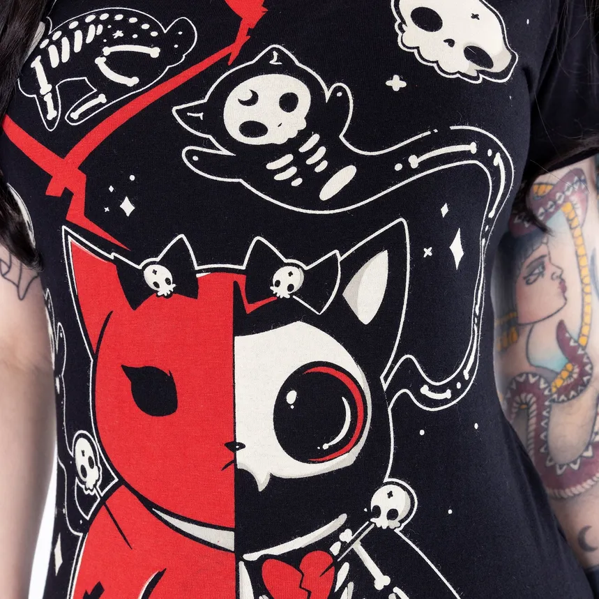 UNDEAD KITTY T SHIRT - BLACK