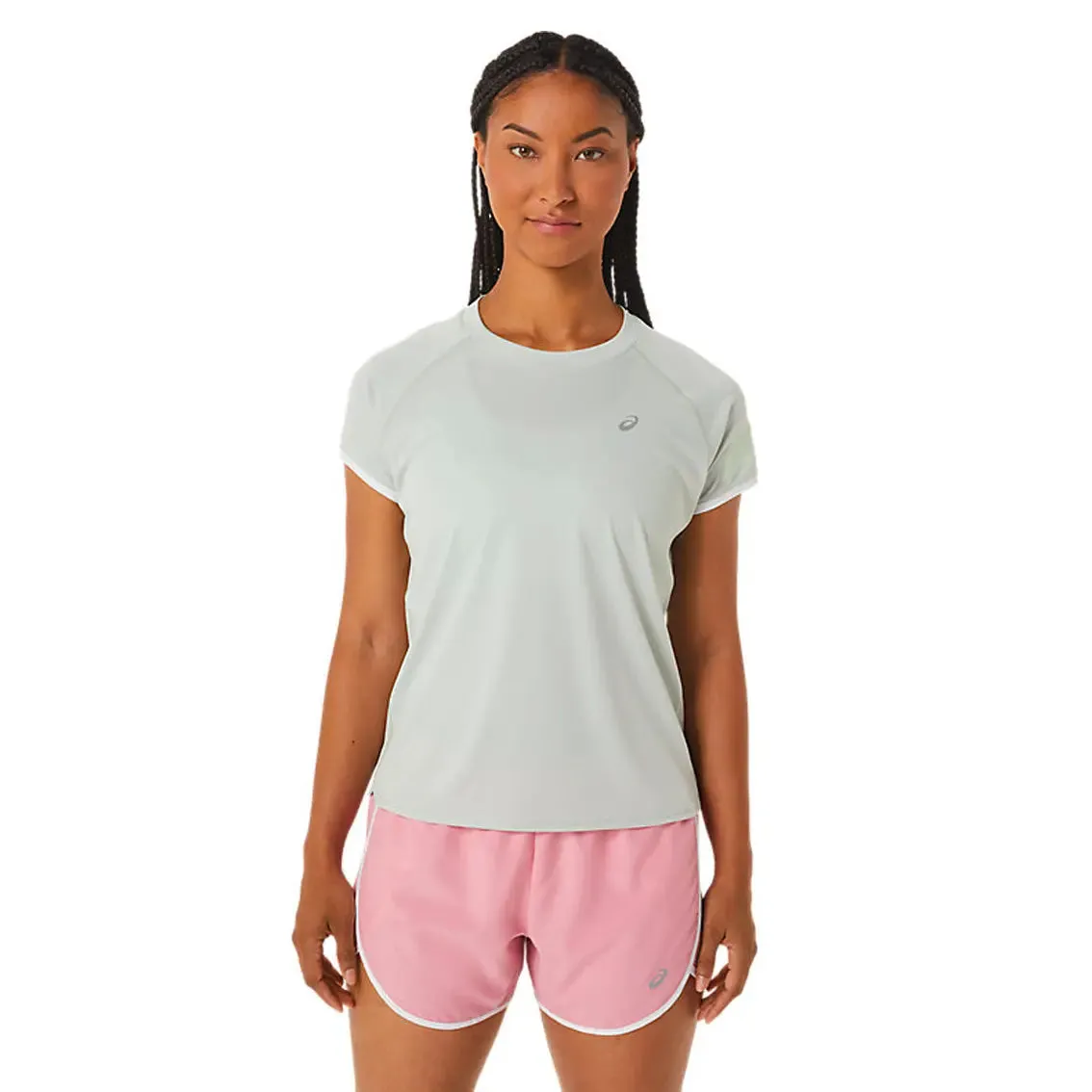 Womens ASICS x Run Club Icon Short Sleeve Top - Light Sage